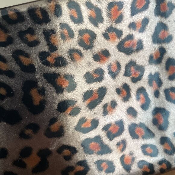 Leopard Cheetah Print Vinyl Clutch Wallet Double Kisslock & Magnetic Purse Retro - Picture 16 of 16